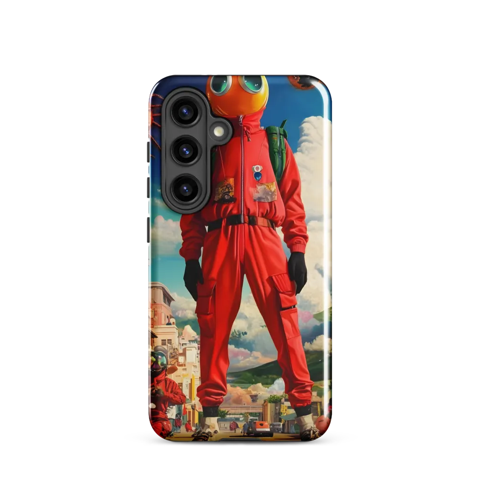 Traveler with Orange Helmet