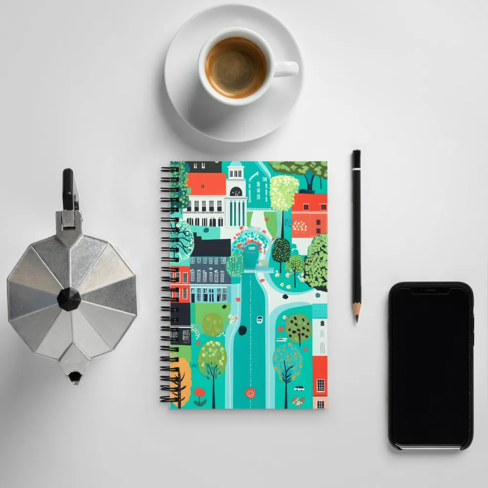 A Colorful Urban Symphony | Spiral Notebook