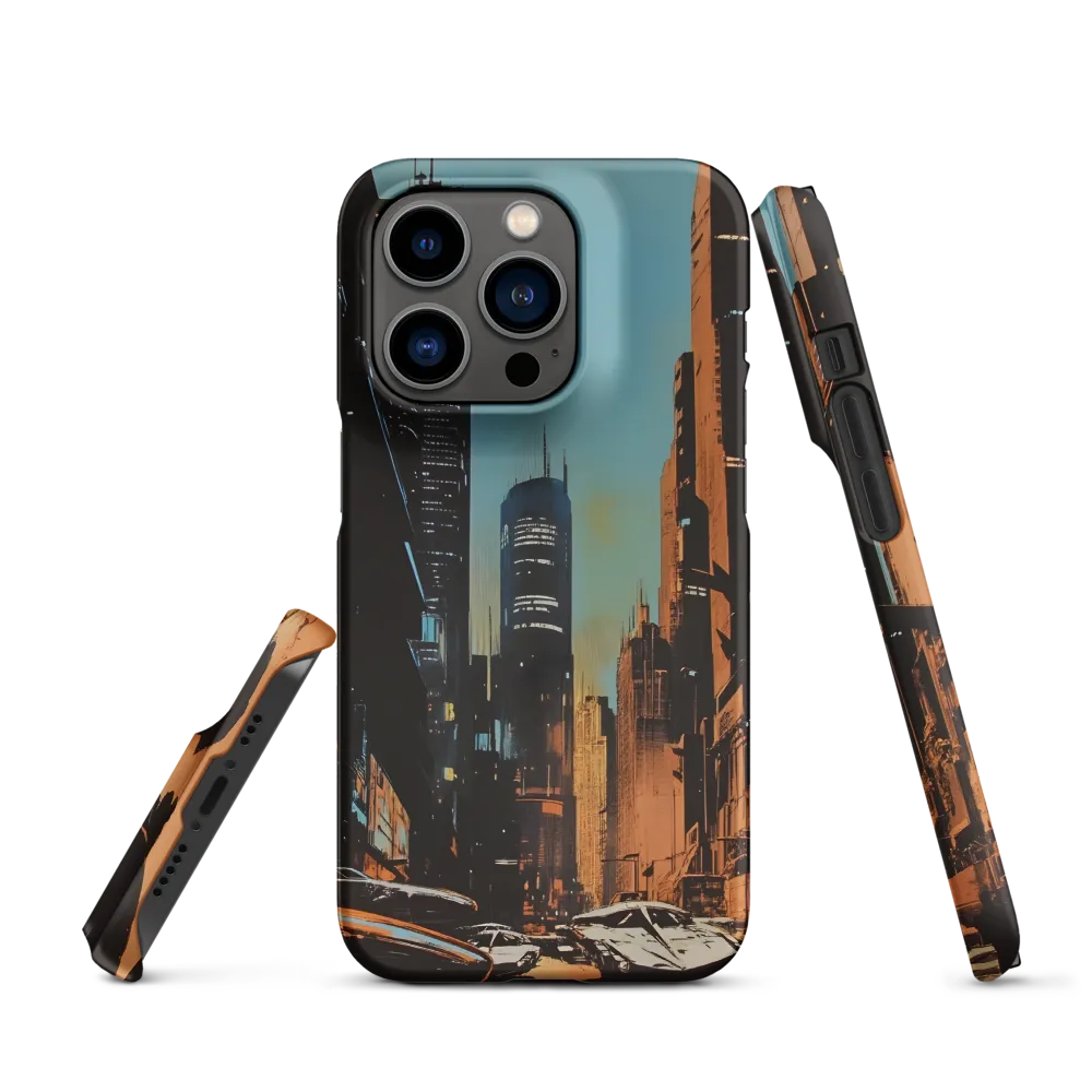 Futuristic Cityscape in Blue and Orange