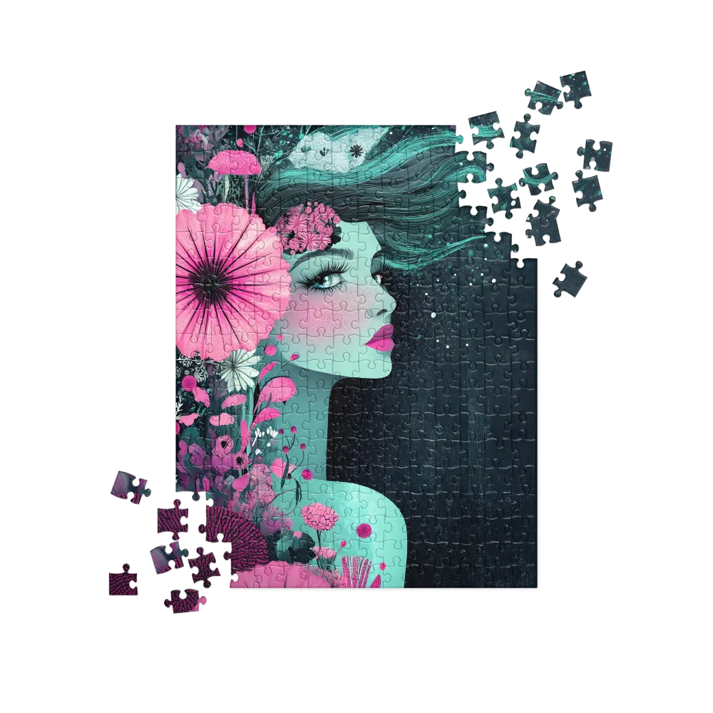 Floral Harmony: Portrait of Serenity | Jigsaw Puzzle | 252 pieces