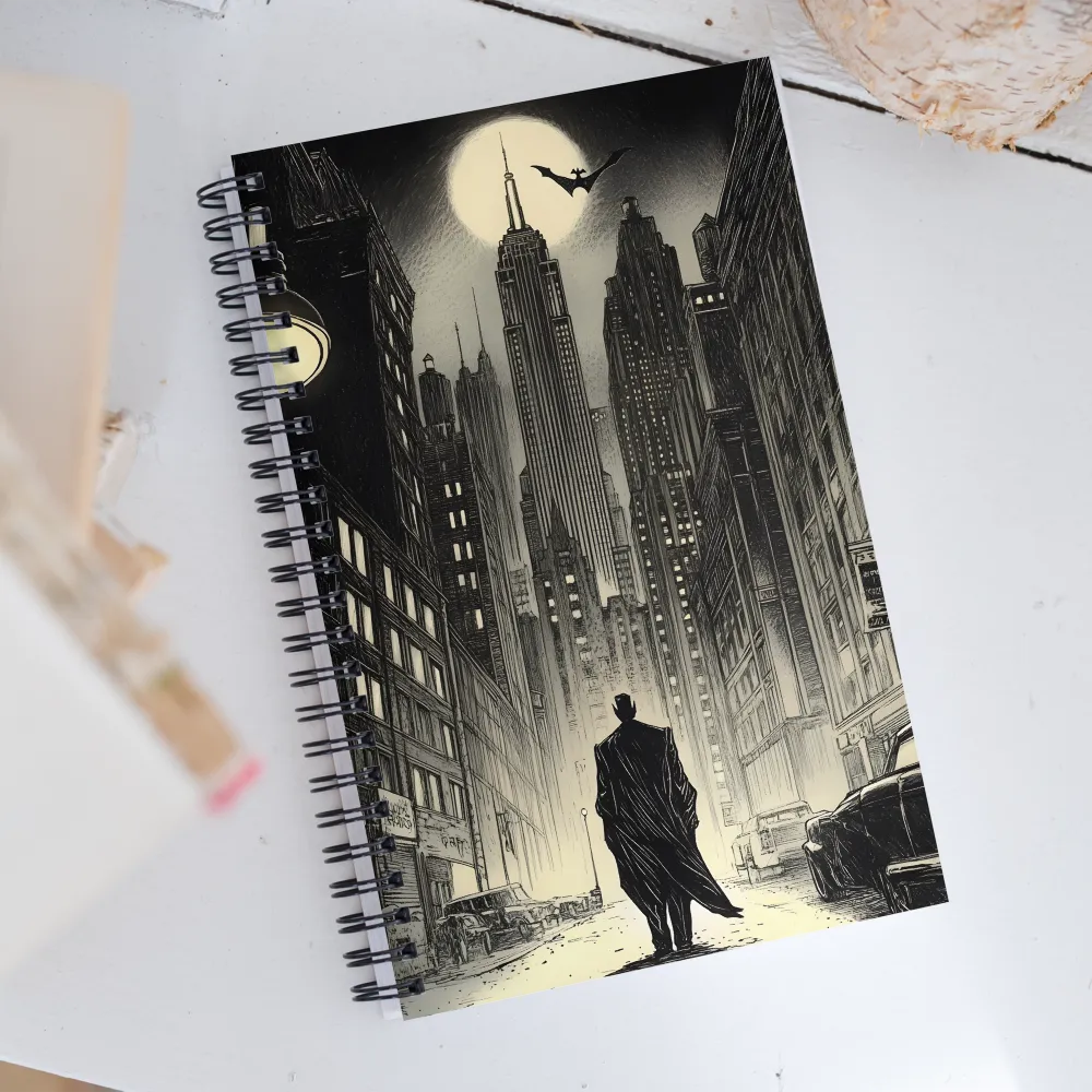 Shadows of the Gotham Night | Spiral Notebook