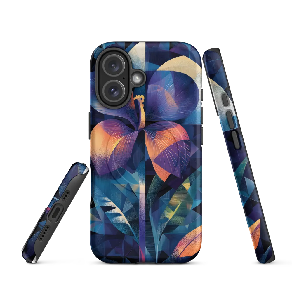Iridescent Orchid in Geometric Night