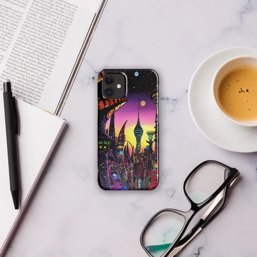 Futuristic Cityscape at Dusk | Phone Case |  12 Mini | Snap Case | Glossy