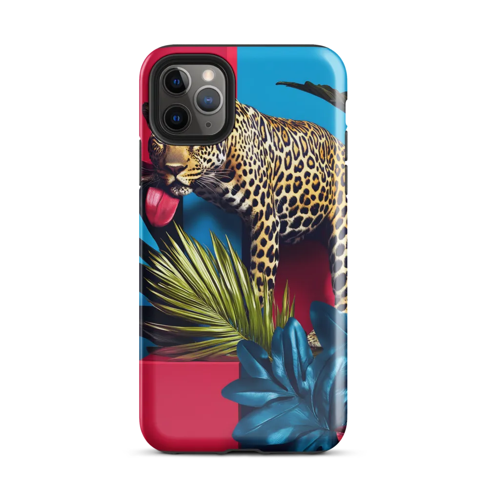 Playful Leopard in Vibrant Paradise | Phone Case |  11 Pro Max | Tough Case | Glossy