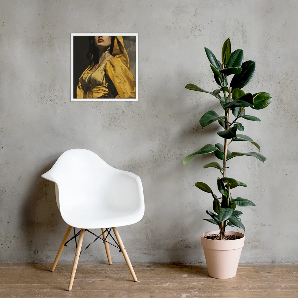 Veiled Confidence | Poster with White Frame | 18″×18″