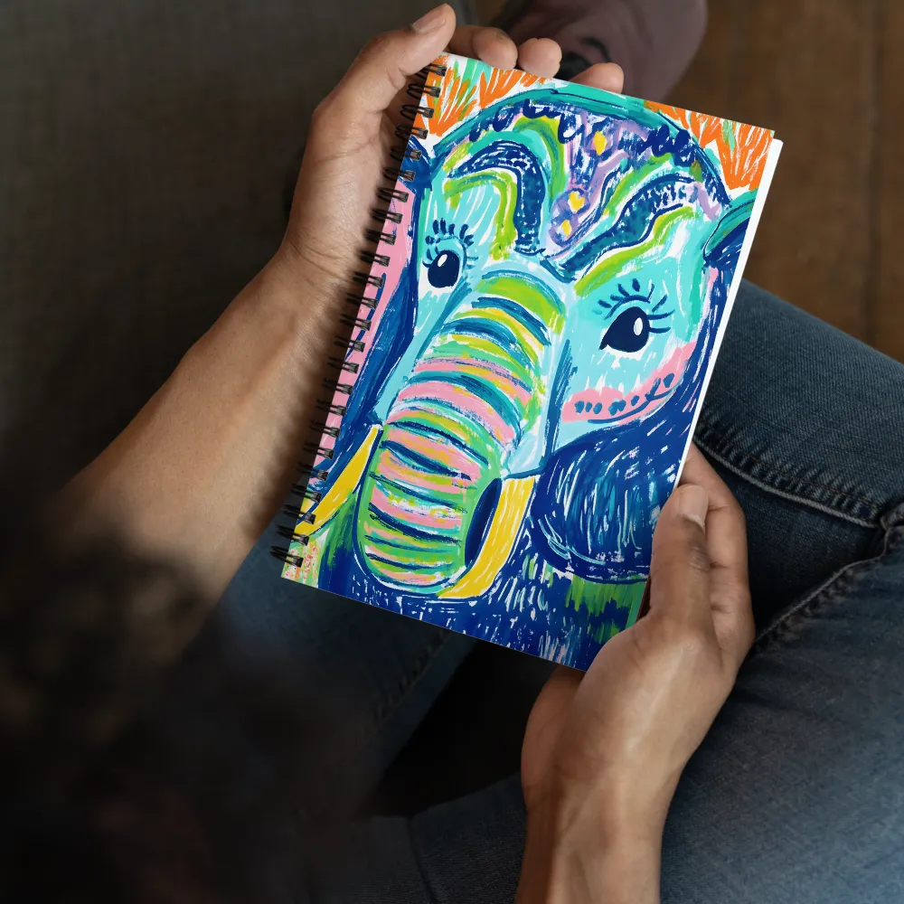 Whimsical Elephant Portrait | Spiral Notebook