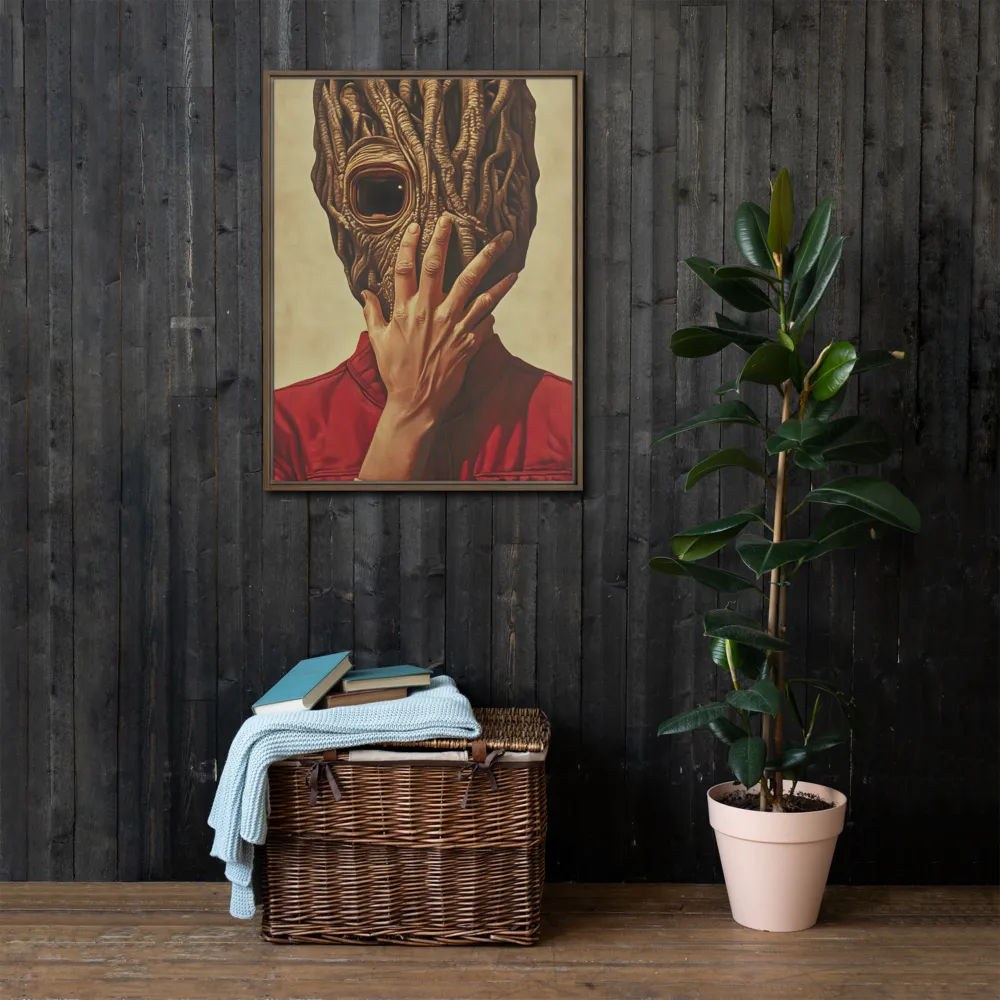 The Mask of Roots | Canvas with Brown Frame | 24″×32″