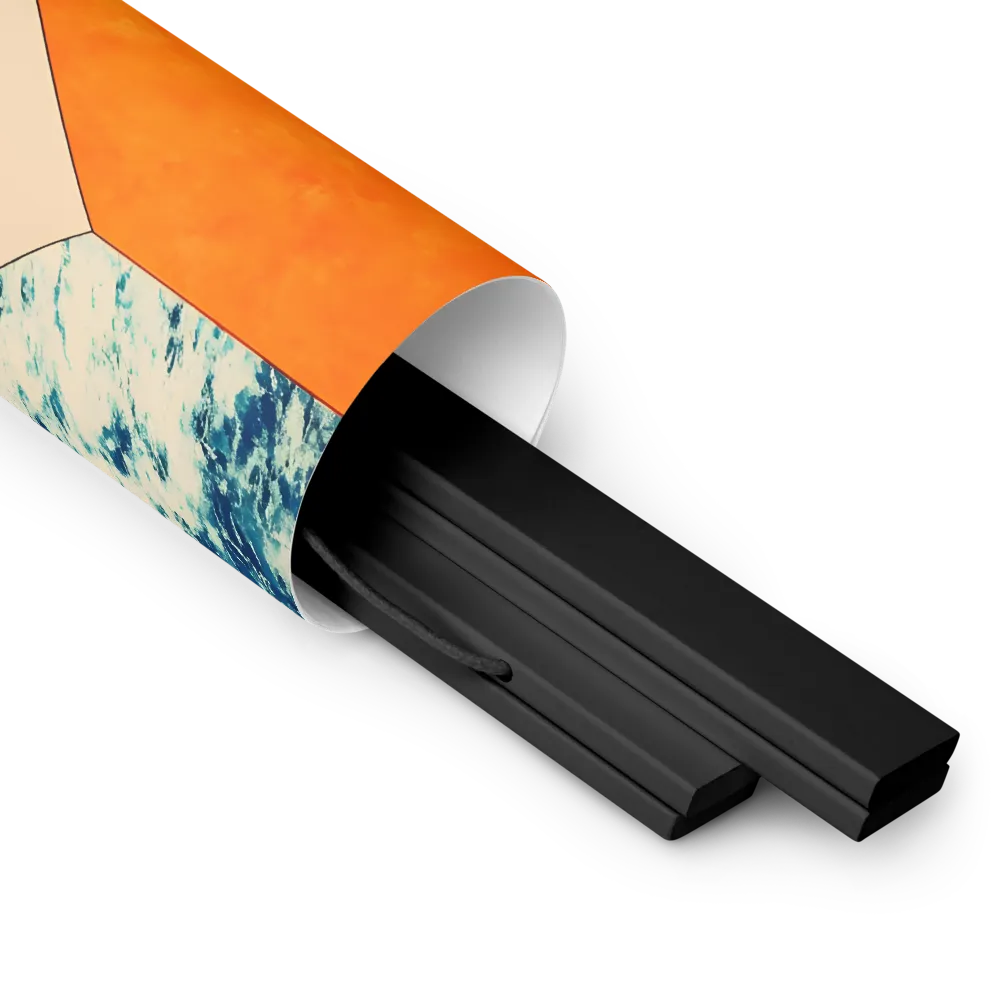 Harmonious Encounters: Abstract Geometry | Poster With Black Wood Hanger | 14″×14″