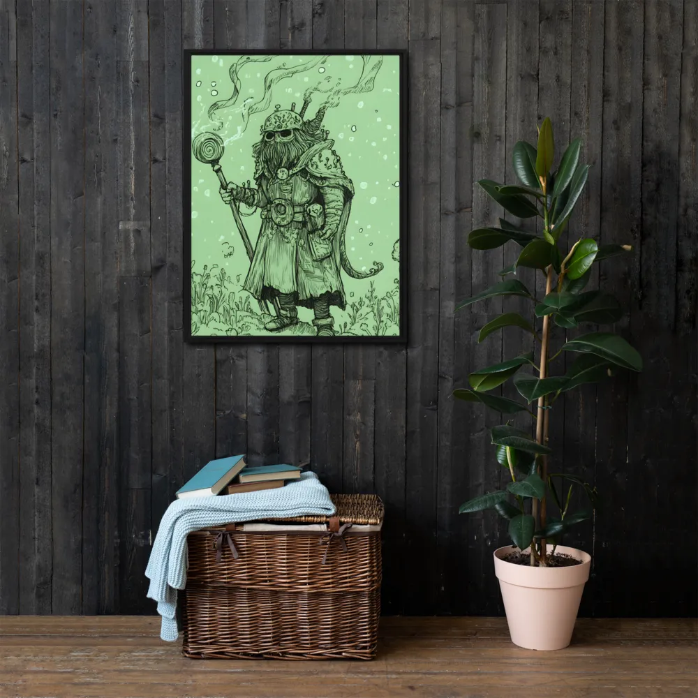 The Enigmatic Wizard | Canvas with Black Frame | 24″×32″