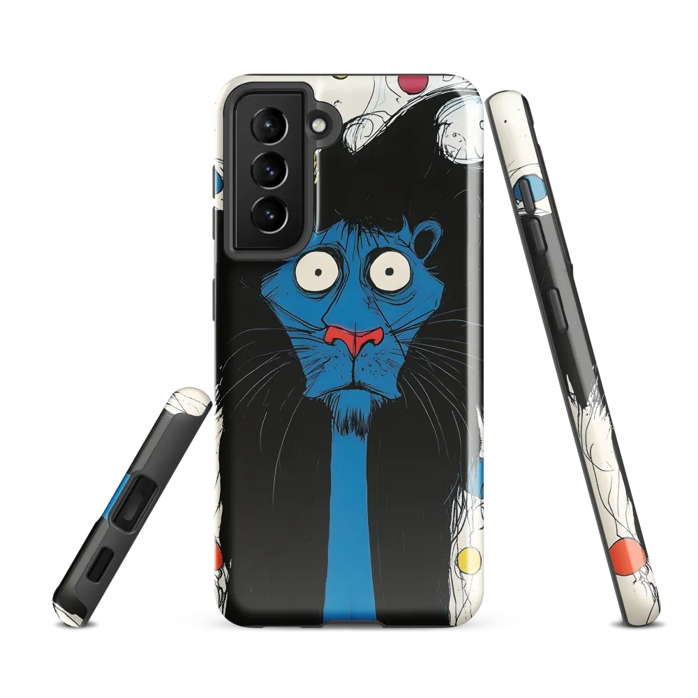 Whimsical Blue Lion