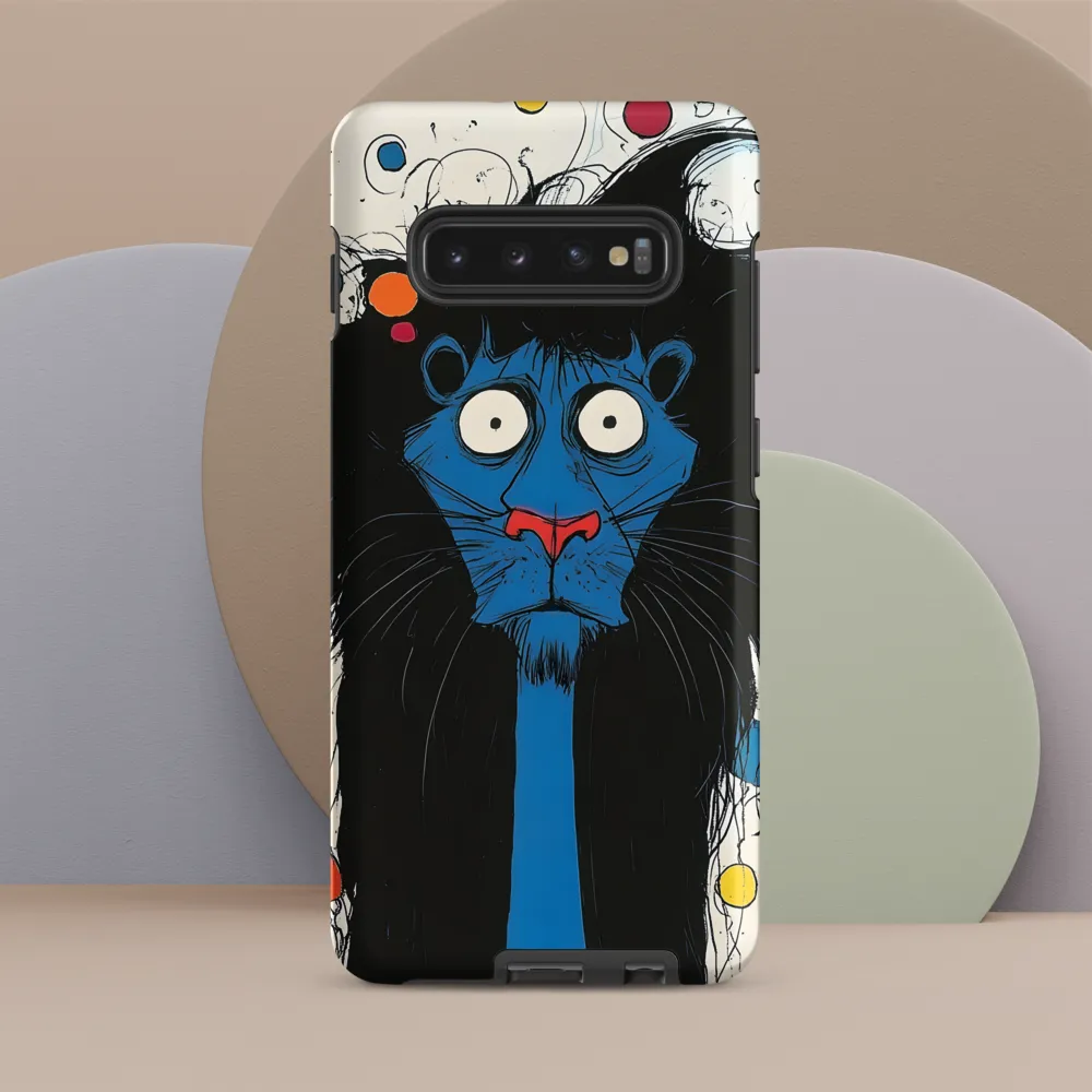 Whimsical Blue Lion