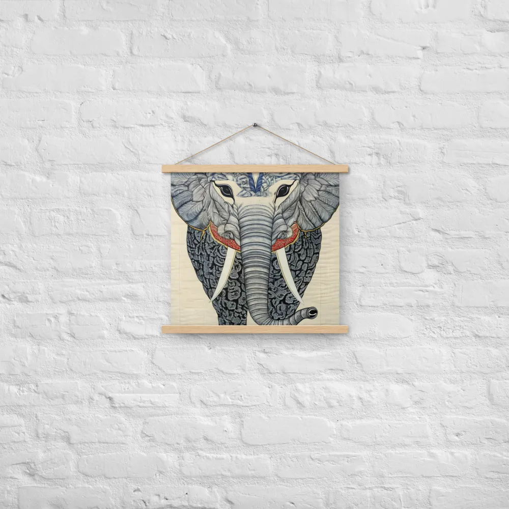 Majesty of the Elephant | Poster With Oak Wood Hanger | 18″×18″