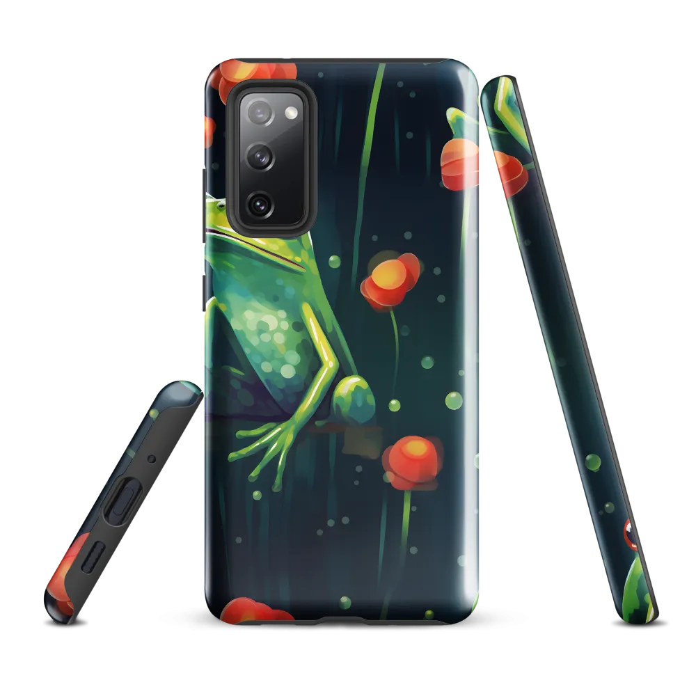 Playful Frogs in a Lush Pond