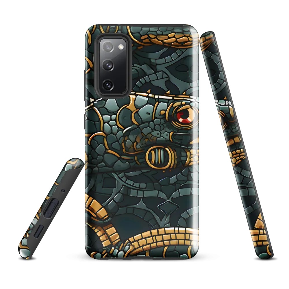 Reptilian Elegance: A Digital Art Nouveau Tapestry