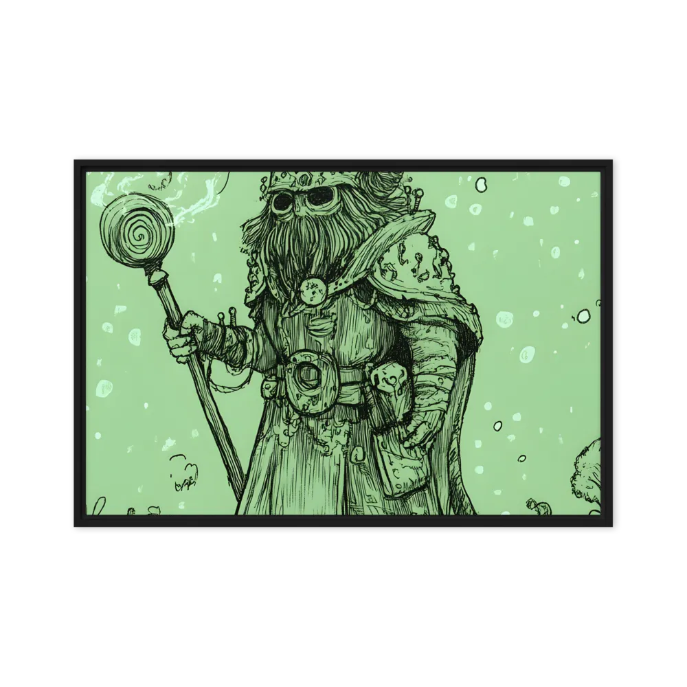 The Enigmatic Wizard | Canvas with Black Frame | 24″×36″