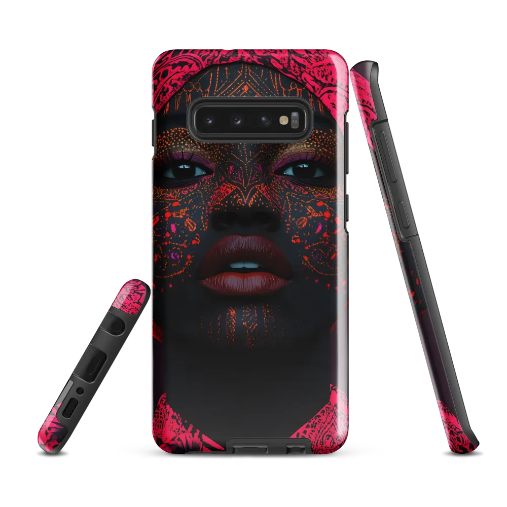 Neon Adornments: A Portrait of Cultural Expression | Phone Case |  S10 Plus | Tough Case | Glossy