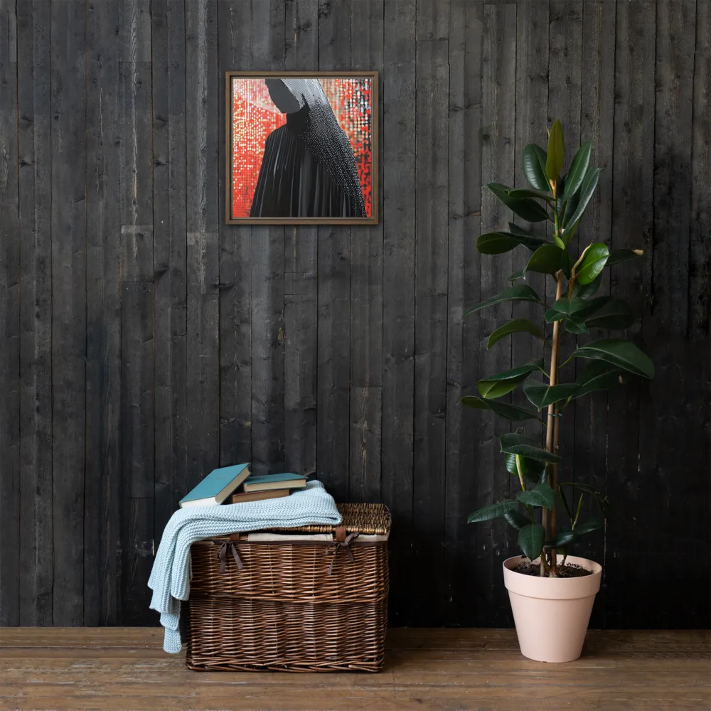 Veil of Modernity | Canvas with Brown Frame | 16″×16″