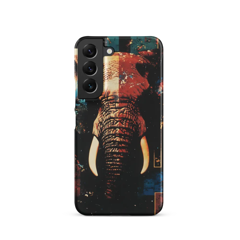 Split Portrait: Elephant in Red and Teal