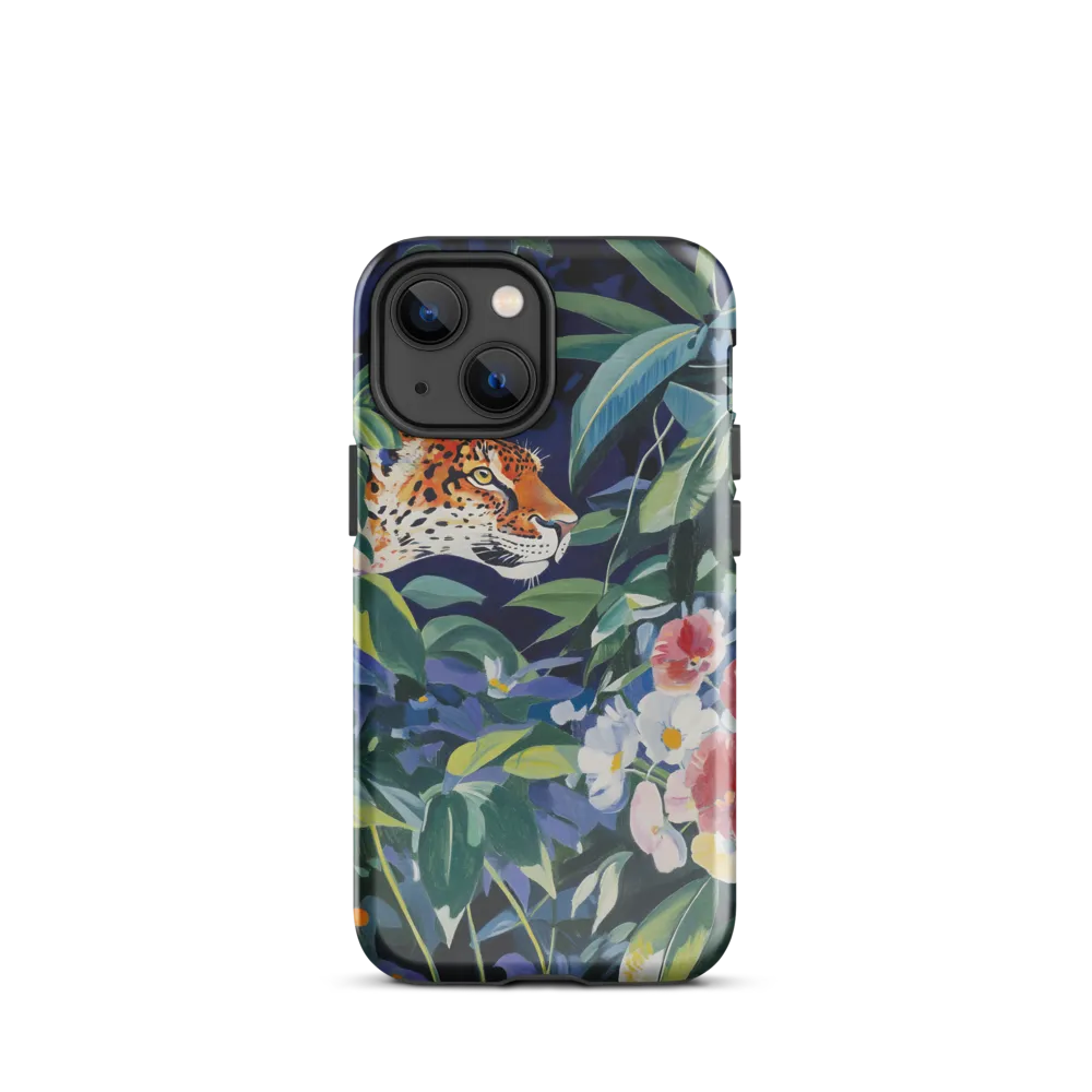 Hidden Majesty: The Jaguar Amongst Tropical Splendor | Phone Case |  13 mini | Tough Case | Glossy
