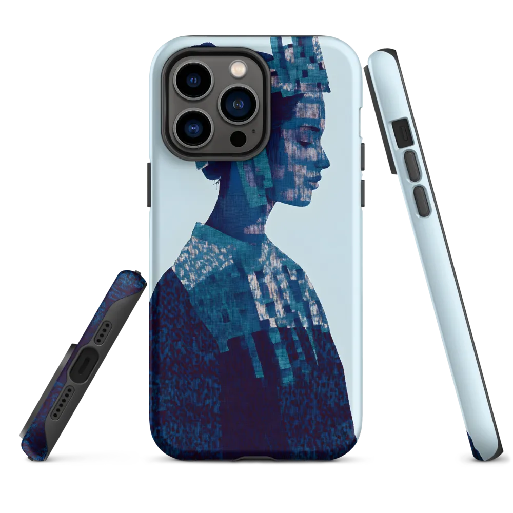 Digital Portrait in Abstract Blue