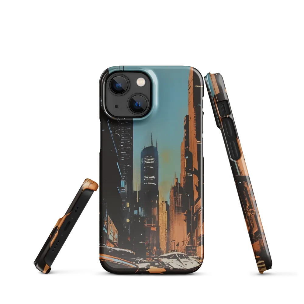 Futuristic Cityscape in Blue and Orange