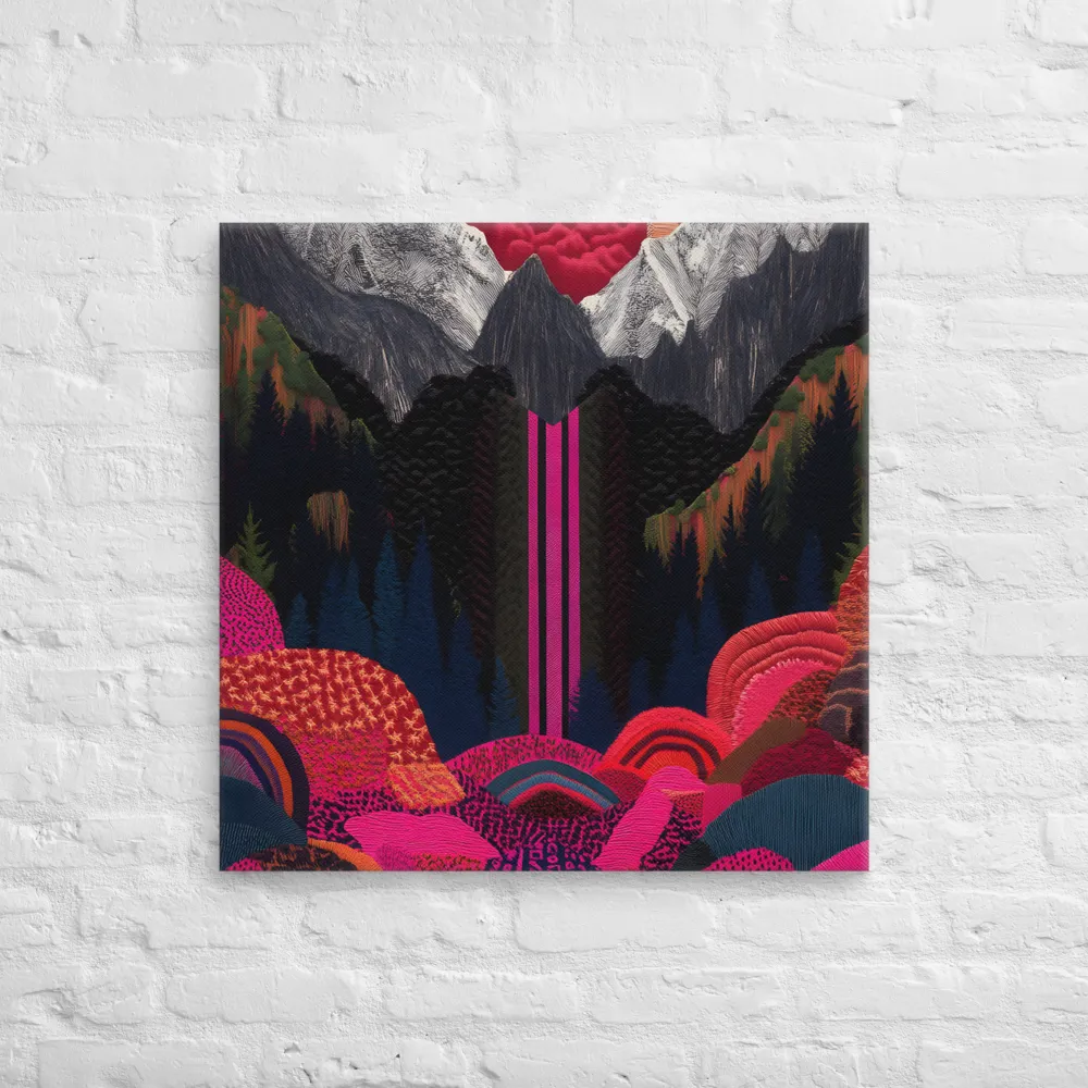 Ethereal Cascade: A Surreal Landscape | Canvas | 28″×28″