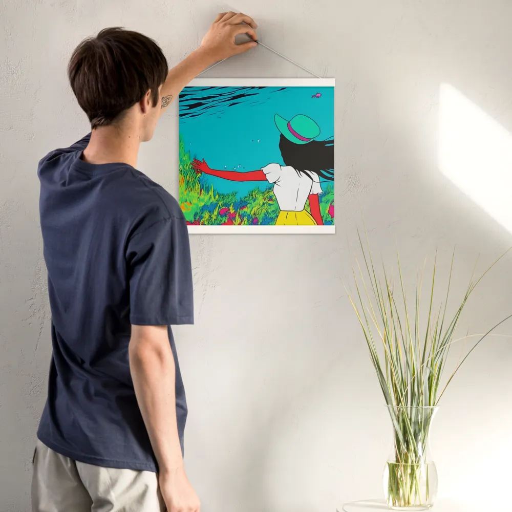 Whimsical Encounter | Poster With White Wood Hanger | 16″×16″