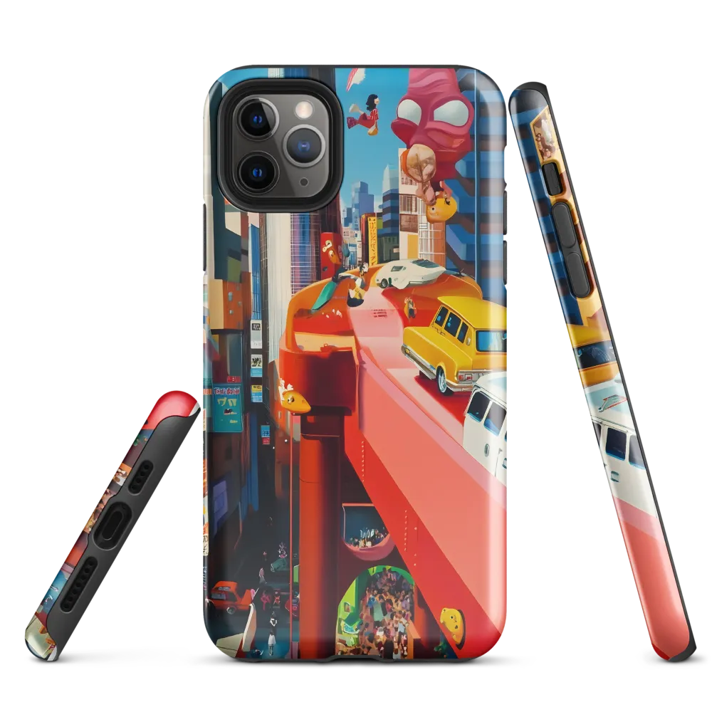 Urban Whimsy: A Colorful Cityscape | Phone Case |  11 Pro Max | Tough Case | Glossy