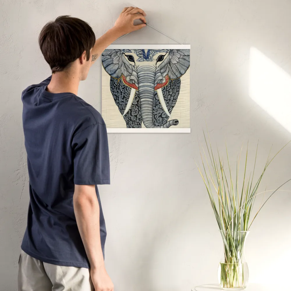 Majesty of the Elephant | Poster With White Wood Hanger | 16″×16″