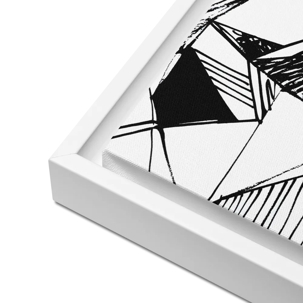 Dynamic Geometry in Ink | Canvas with White Frame | 12″×12″