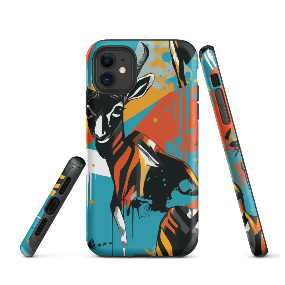 Dynamic Antelope in Vivid Abstract