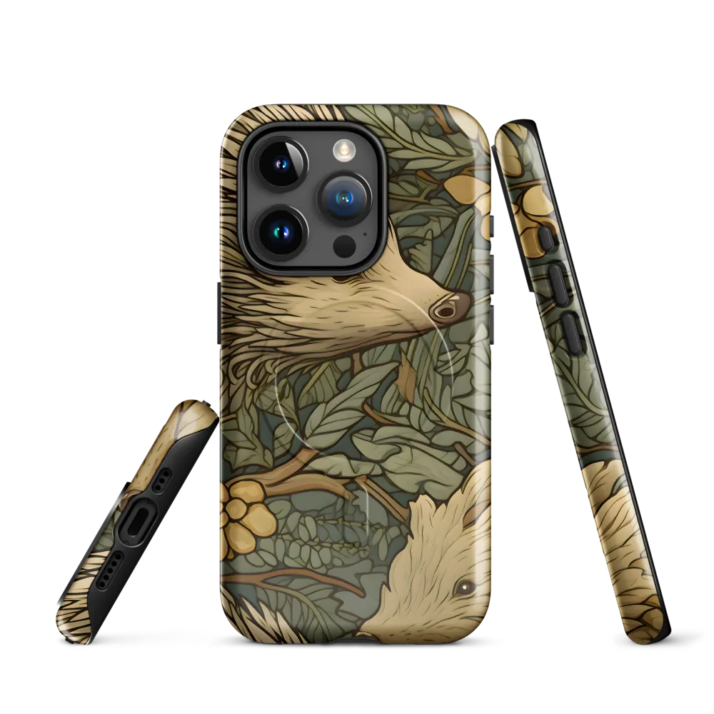 Whimsical Hedgehog Garden | Phone Case |  15 Pro | MagSafe® Tough Case | Glossy