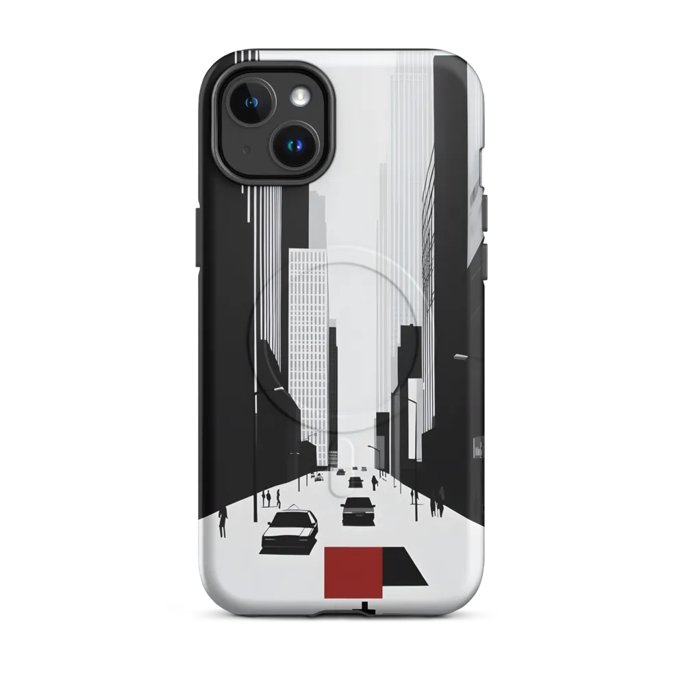 Urban Solitude: A Minimalistic Cityscape | Phone Case |  14 Plus | MagSafe® Tough Case | Matte