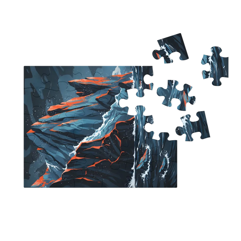 Midnight Cliffs 
 Jigsaw Puzzle in Tin Box