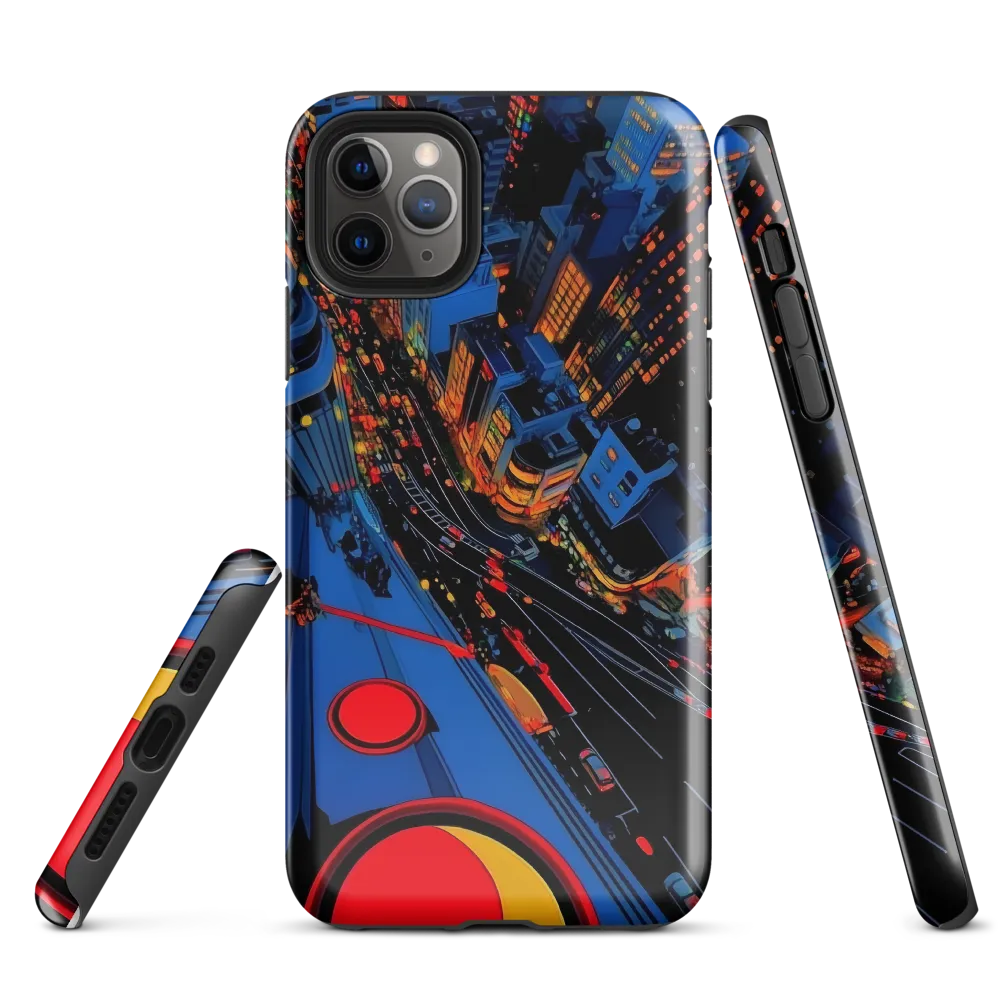 Vibrant Nightscape: A Futuristic City Overlook | Phone Case |  11 Pro Max | Tough Case | Glossy