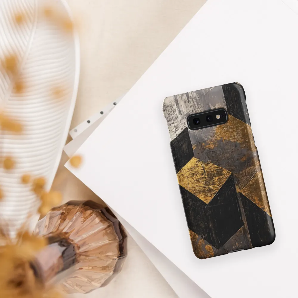 Geometric Harmony in Gold and Black | Phone Case |  S10e | Snap Case | Matte
