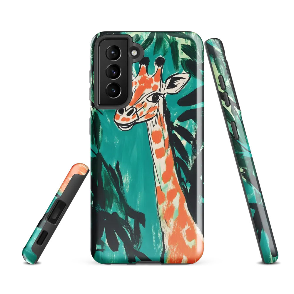 Curious Giraffe in Lush Greenery | Phone Case |  S21 FE | Tough Case | Glossy