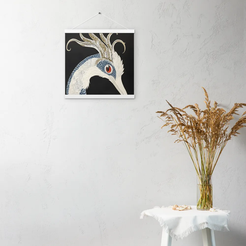 Elegance of the Majestic Peacock | Poster With White Wood Hanger | 16″×16″