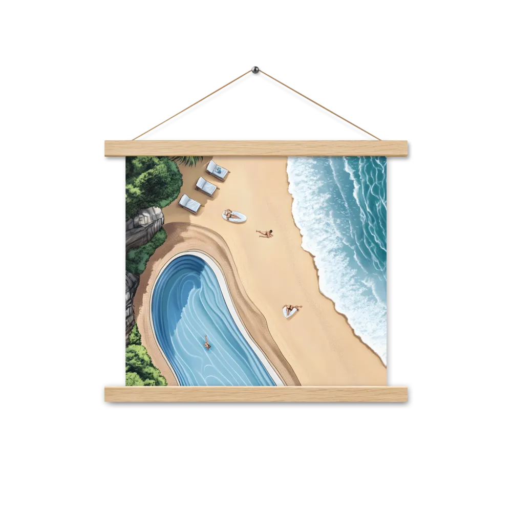 Serenity by the Shore | Poster With Oak Wood Hanger | 14″×14″