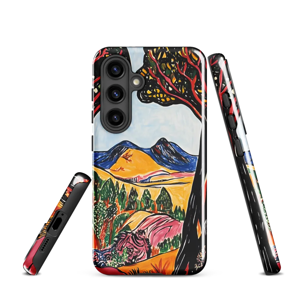 Vibrant Nature's Embrace | Phone Case |  S24 | Tough Case | Glossy