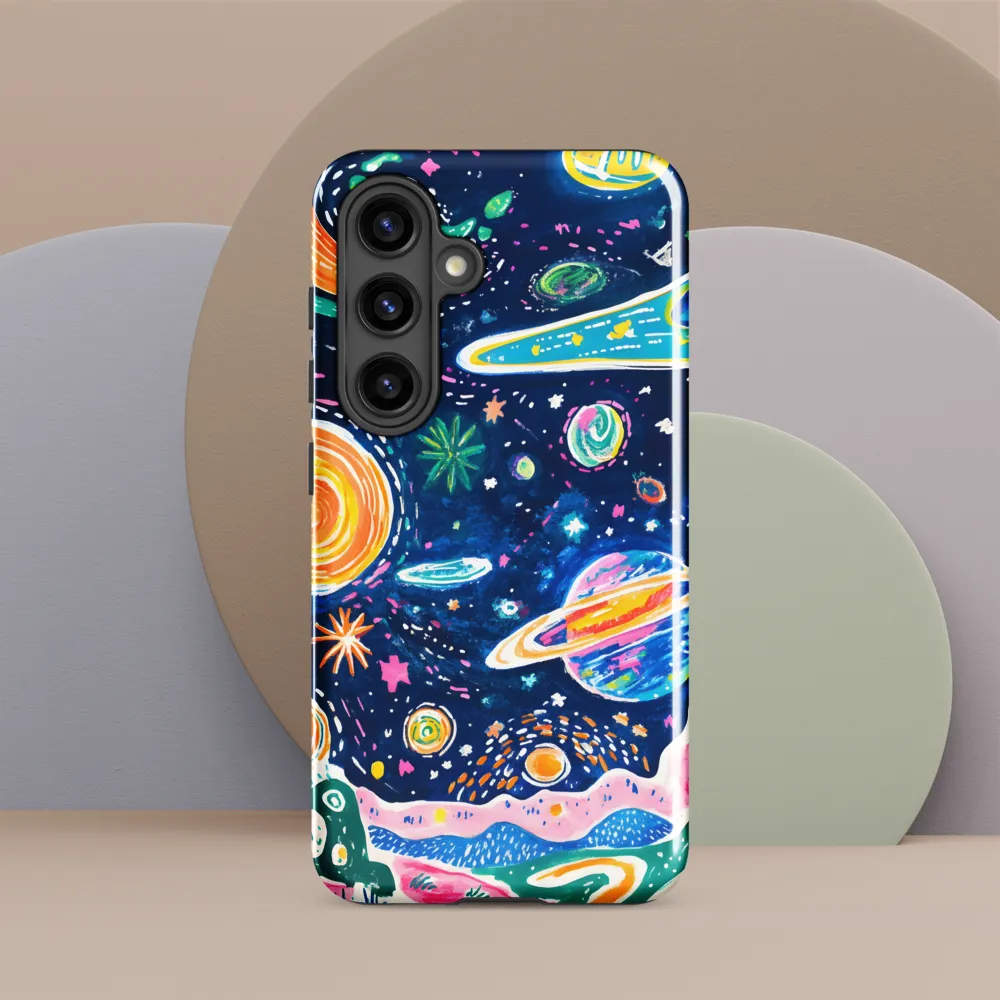 Whimsical Cosmic Landscape | Phone Case |  S24 | Tough Case | Glossy