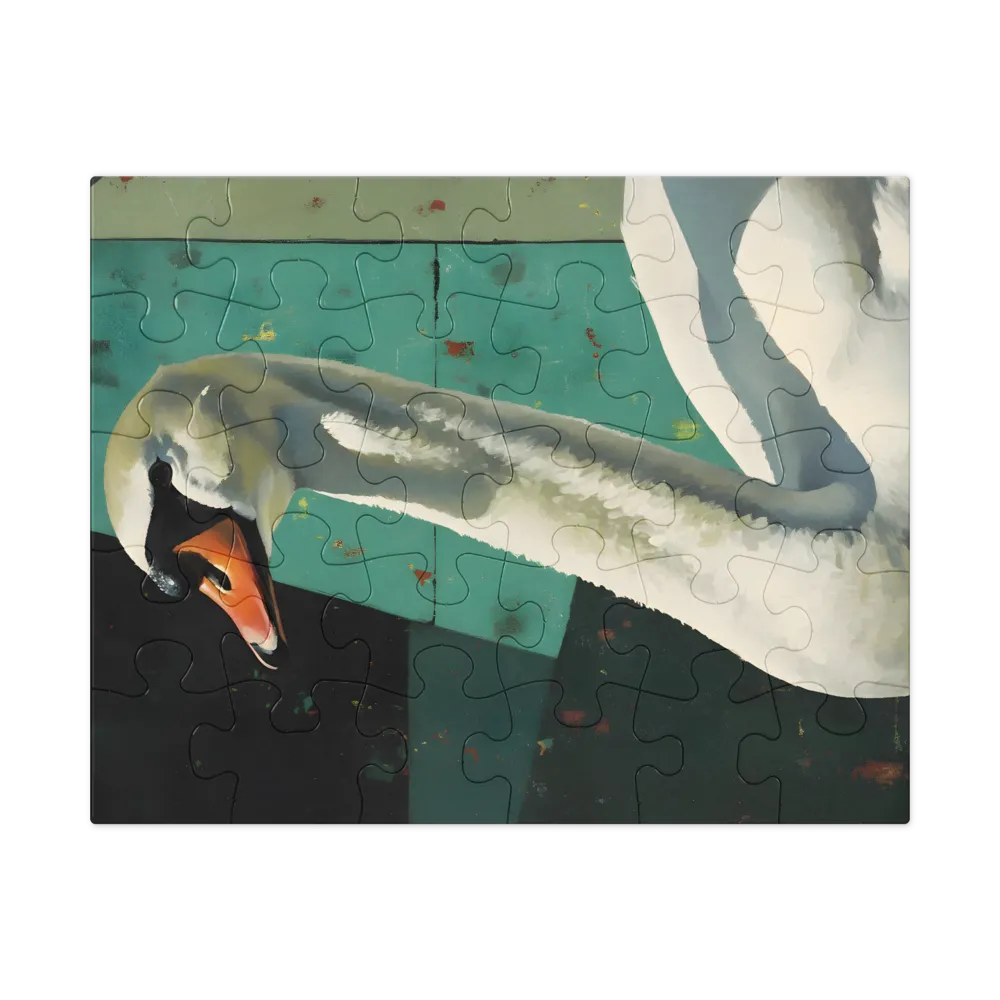 Swan Study 
 Jigsaw Puzzle in Tin Box