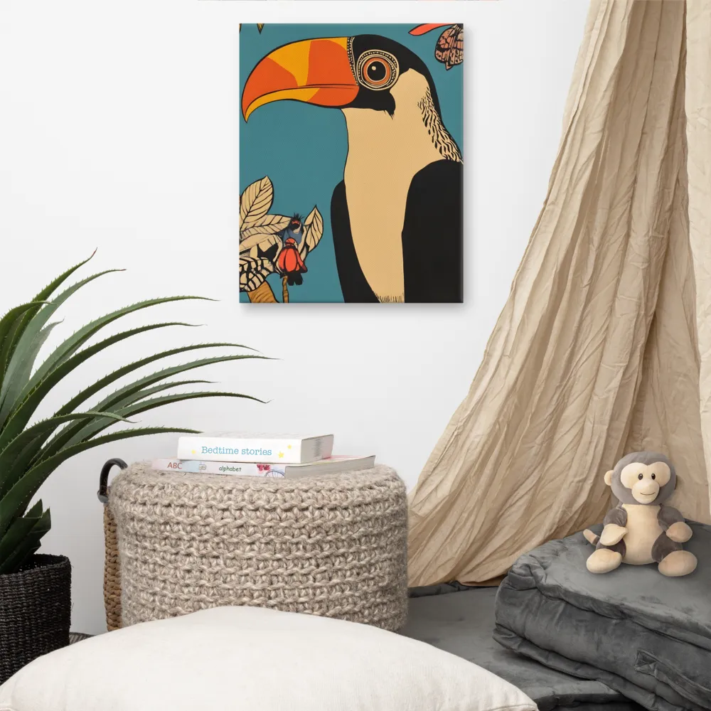 Tropical Majesty: The Toucan at Rest | Canvas | 16″×20″