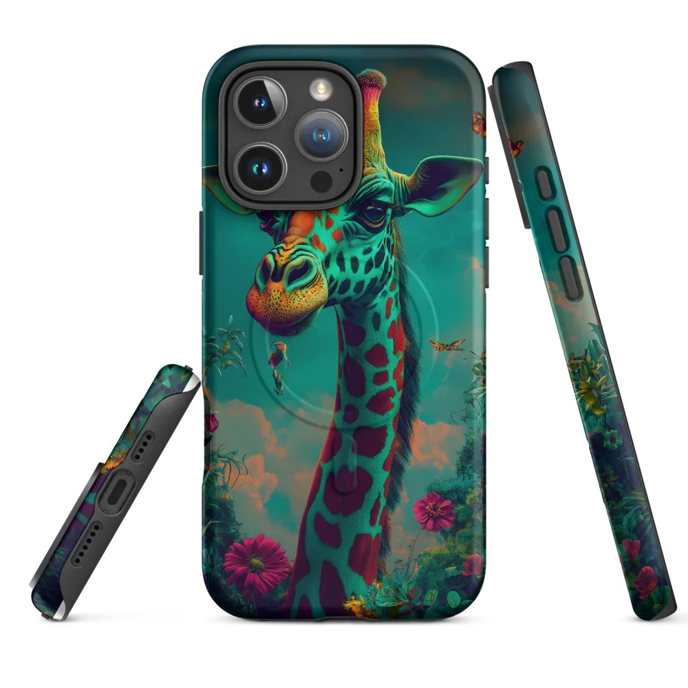 Whimsical Giraffe Among Blossoms