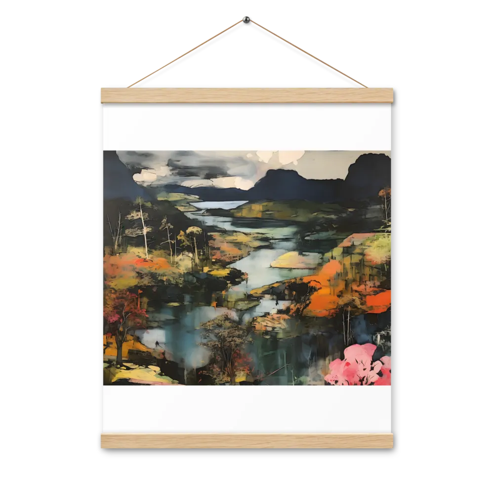 Harmony of Nature: An Abstract Journey | Poster With Oak Wood Hanger | 16″×20″