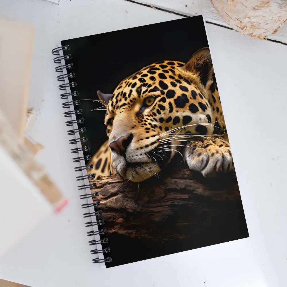 Tranquil Majesty: The Resting Leopard | Spiral Notebook