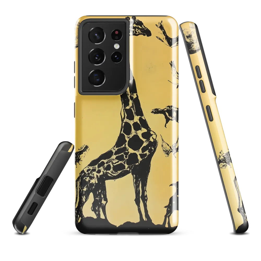 Whimsical Harmony of Giraffe and Birds
