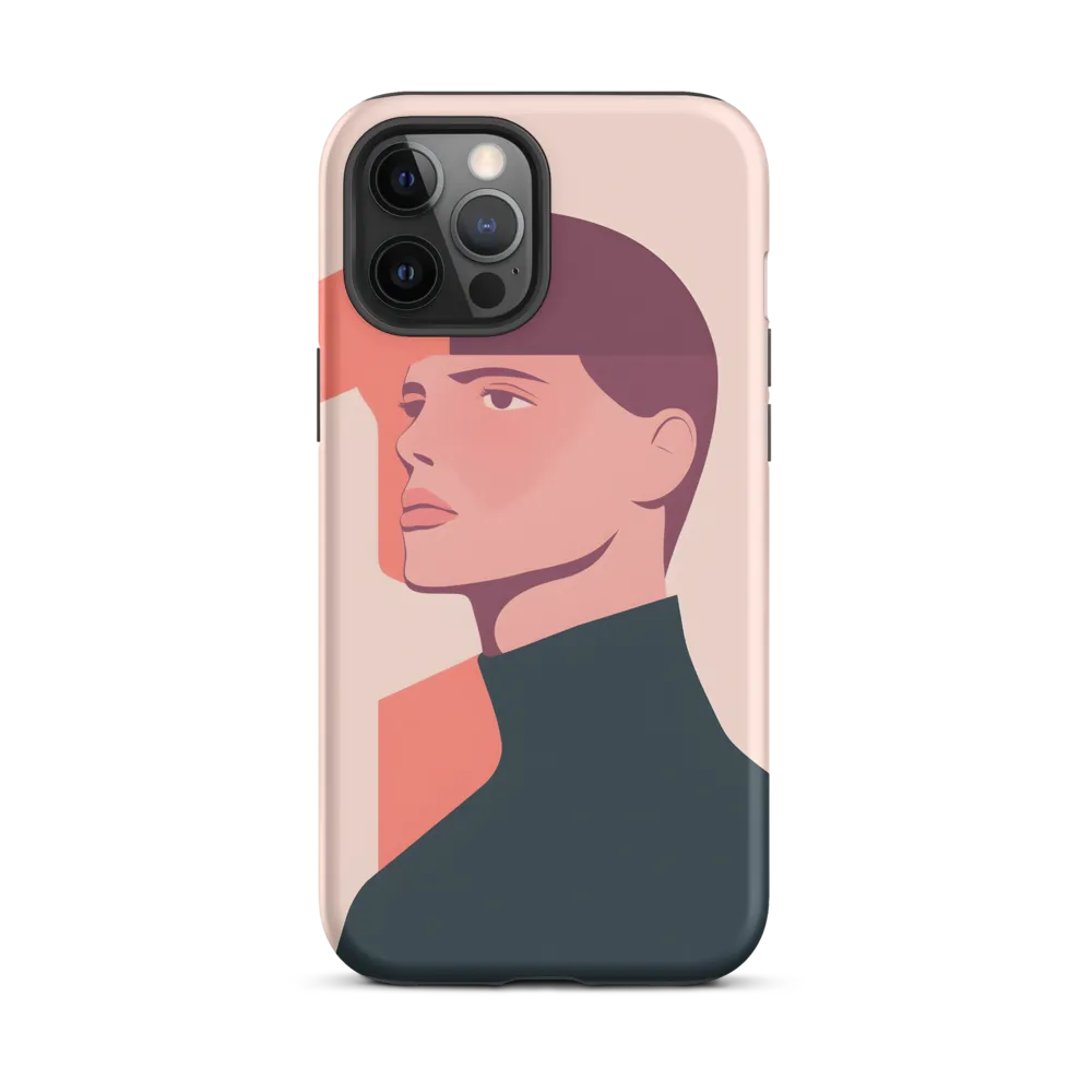 Contemplative Portrait in Minimalism | Phone Case |  12 Pro Max | Tough Case | Matte