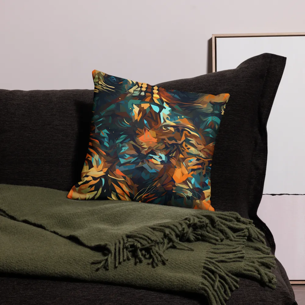 Wild Symphony: Abstract Tigers | Pillow Case | 18″×18″