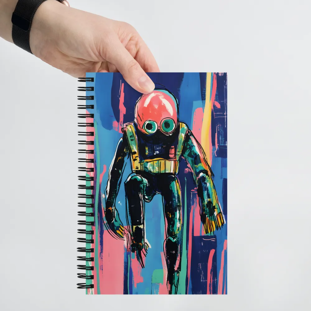 Diver in Vibrant Motion | Spiral Notebook